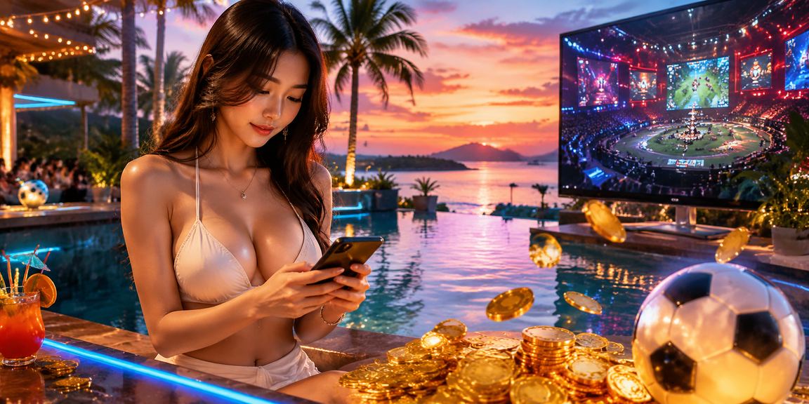 Người chơi tại Phú Quốc sử dụng điện thoại đặt cược esports trong không khí kỳ nghỉ sôi động